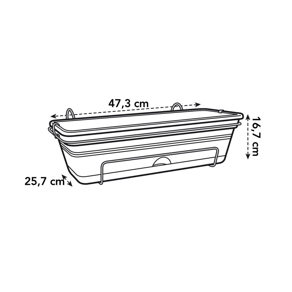 Elho GB Trough Allin 1 50 | Lot de 2 Balconnière - Living Noir | L 26.8 x W 49.5 x H 18.9 cm | 2 Pièces Incluses