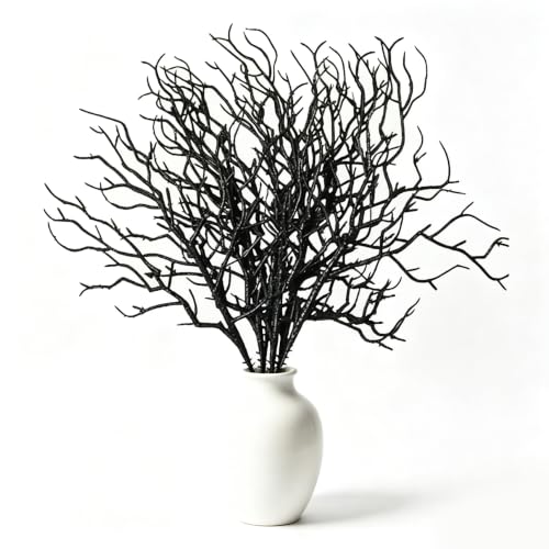 12PCS Black Manzanita Branches Halloween Gothic Decorative Twigs for Vases