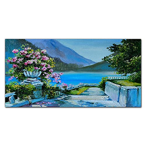 Tableau en verre trempé 100x50cm fleurs de montagnes - Qualité premium