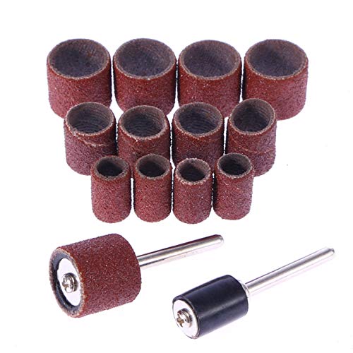 DOITOOL 102pcs Set Rubber Mandrels Rotary Tools Mandrels Aluminum Oxide Nail Sanding Band Drum Mandrels Sander Sanding Band for Nail Drill Sanders Roller Woodworking Drill to Rotate