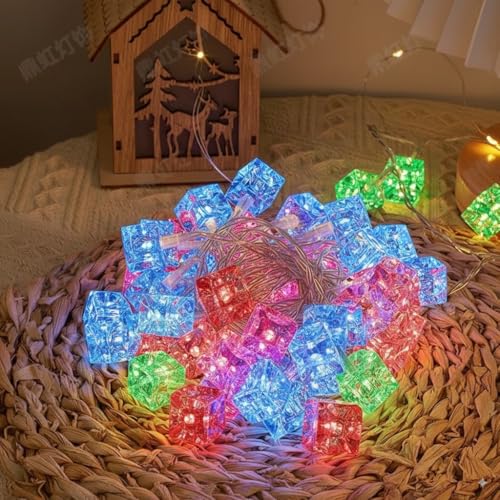Image of One94Store 14 LED, 3 Meter Ice Cube String Lights - Multicolor Fairy Lights | AC Powered, Waterproof Decorative Lights for Home, Diwali, Christmas, Halloween & Party Decor (Pack of 1)