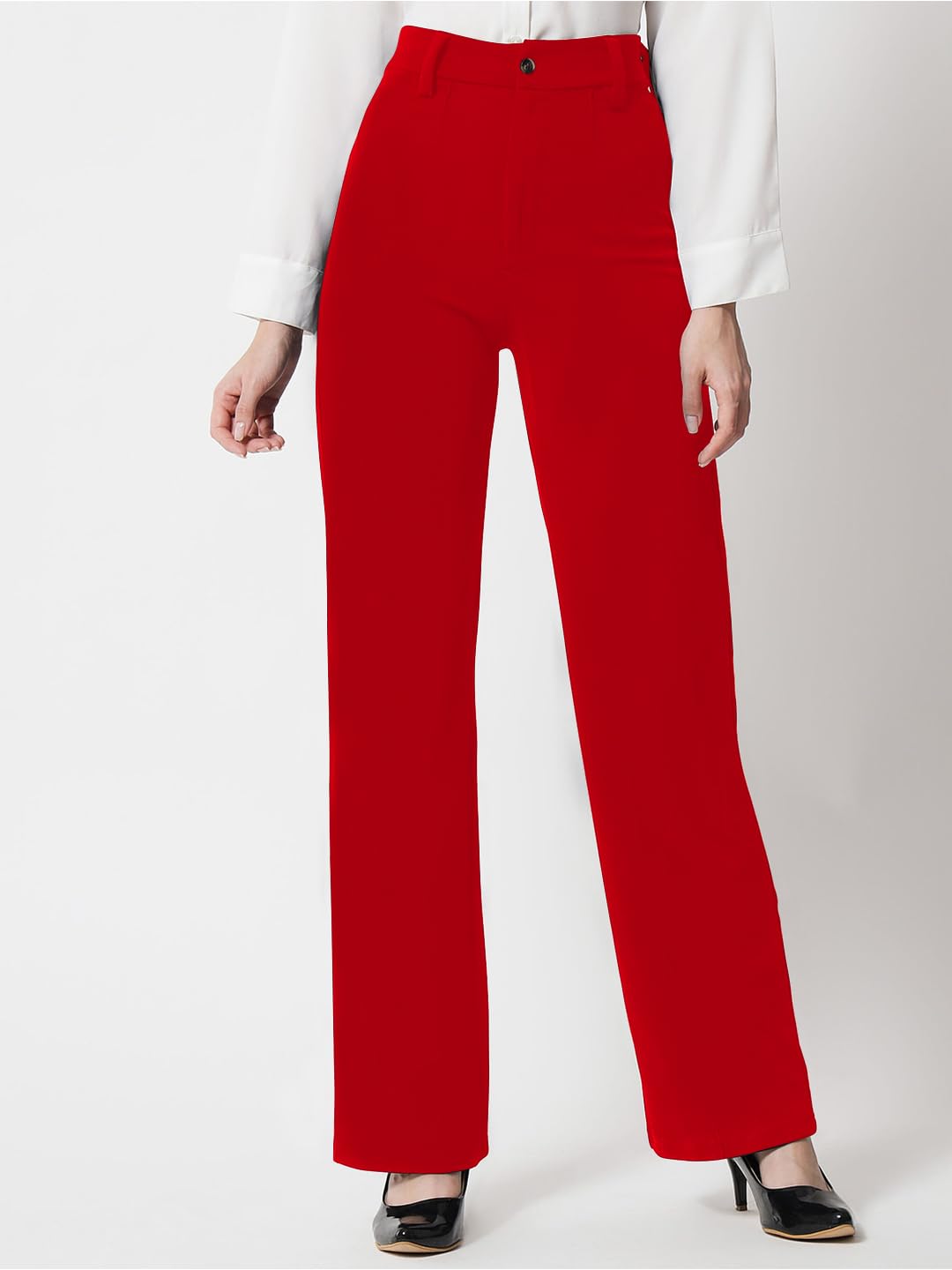 Toochki Pantaloni da donna a vita alta, stile coreano, pantaloni formali, eleganti abbigliamento da lavoro per ufficio