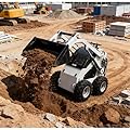 Mini Skid Steer Loader 23HP Tracked Skid Loader Compact Outdoor Machinery for Lawn Courtyard Landscape Maintenance Small Jobsite Tasks and Yard Work Projects