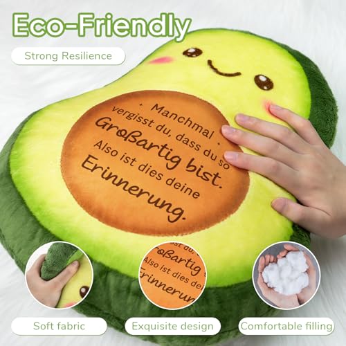 Juratar Geschenk für Frauen Süßes Avocado ZierKissen, Geburtstagsgeschenk für Frauen, Mutmach Geschenkidee für Freundin, Kollegin, Schwester, Tochter, Mama, Positiv Avocado Geschenk