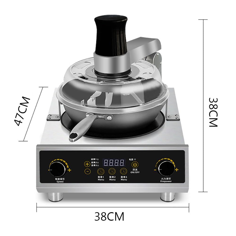 Macchina automatica per mescolare, dispositivo intelligente per friggere il riso, wok di miscelazione a 360° per mescolare e stufare, assistente di cucina facile da usare