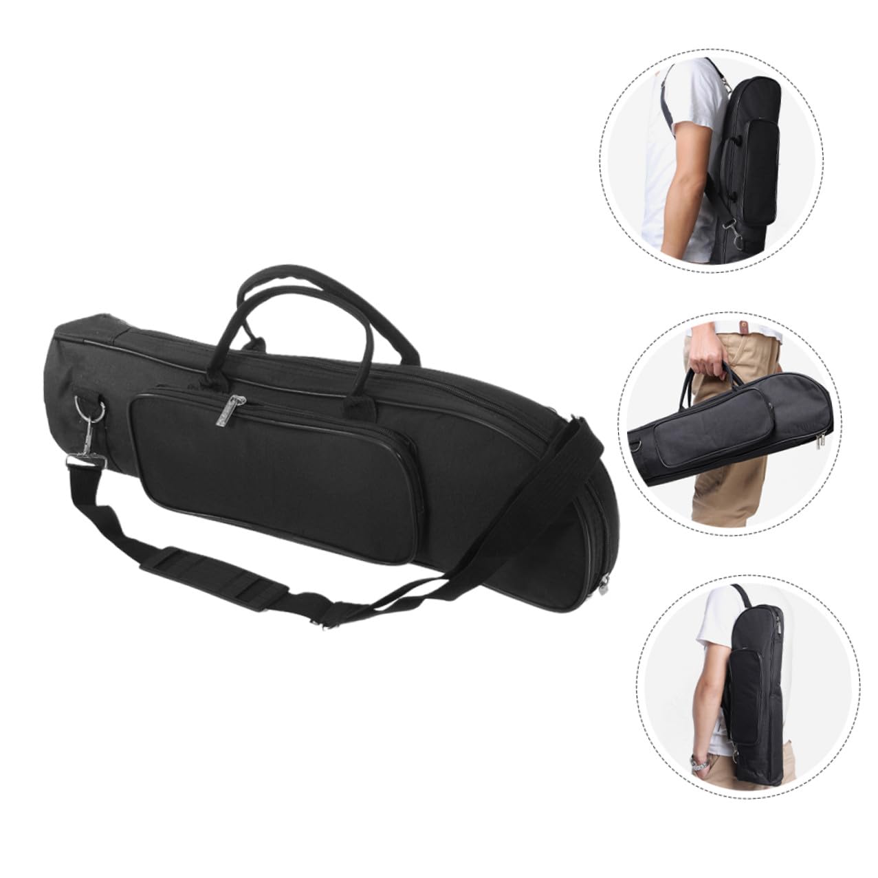 BESTonZON Funda para Trompeta de Tela Oxford Correa de Hombro y Compartimentos Separados para Protección y Fácil Transporte Profesional