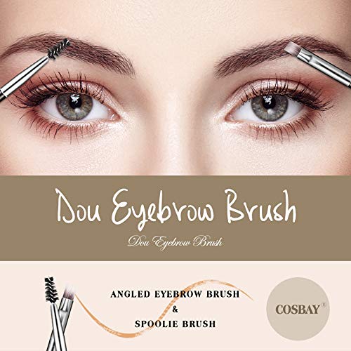 12Pcs Duo Eyebrow Brush Professional Angled Eyebrow Brush And Spoolie Brushes Mini Eyelash Brush Makeup Tool For Tinting Angled Eyebrow For Brow Powders Waxes Gels and Blends