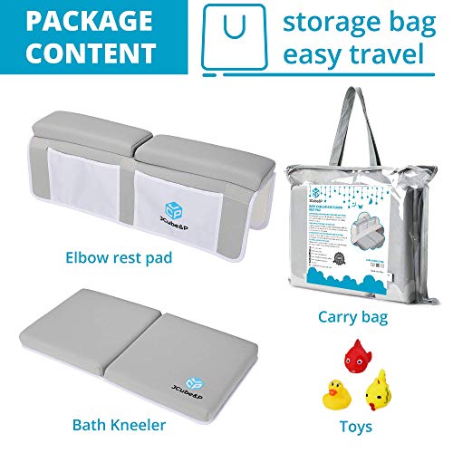 JCUBE&P Tub Kneeler and Elbow Relaxation - 3 Bonus Child Tub Toys - Padded Knee Mat for Tub Bathing - Lavatory Tub Kneeling Pad (Spring) 2 51ngU3m1PIL