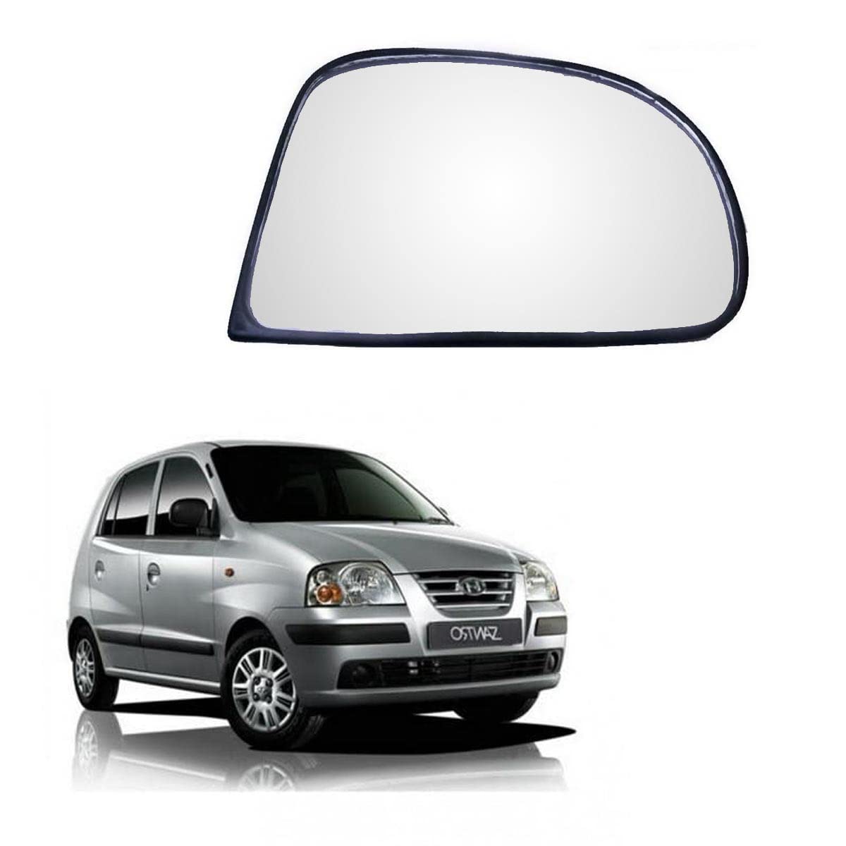 MACZO - orvm Right (Driver) Side Rear View Mirror Glass for Hyundai Santro Xing 2005-2014 Model