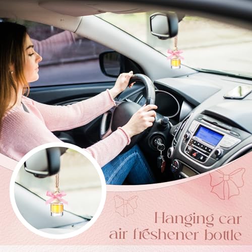 Image of Reallnaive 30 Pcs 30 Pcs Winter Car Diffuser Bottles Snowman Pumpkin Car Diffuser Winter Fall Hanging Empty Vehicle Air Freshener with Bow for Holiday Party Gift (Cylinder)