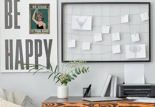 Bestylez Vintage Poster Tin Signs Gift For Women Home Boho Office Plant Room Wall Decor Be Kind To Your Mind Metal Sign (951) #TOP2