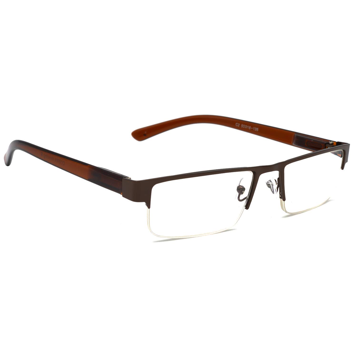 HRINKAR Rectangle Half Rim Portable Reading Glasses For Men And Women +1.25 Near Vision (Brown Frame) | Reading Specs for Men 1.25 | HRD03-BWN-125 (B07HV1RZT5) Amazon Price History, Amazon Price Tracker