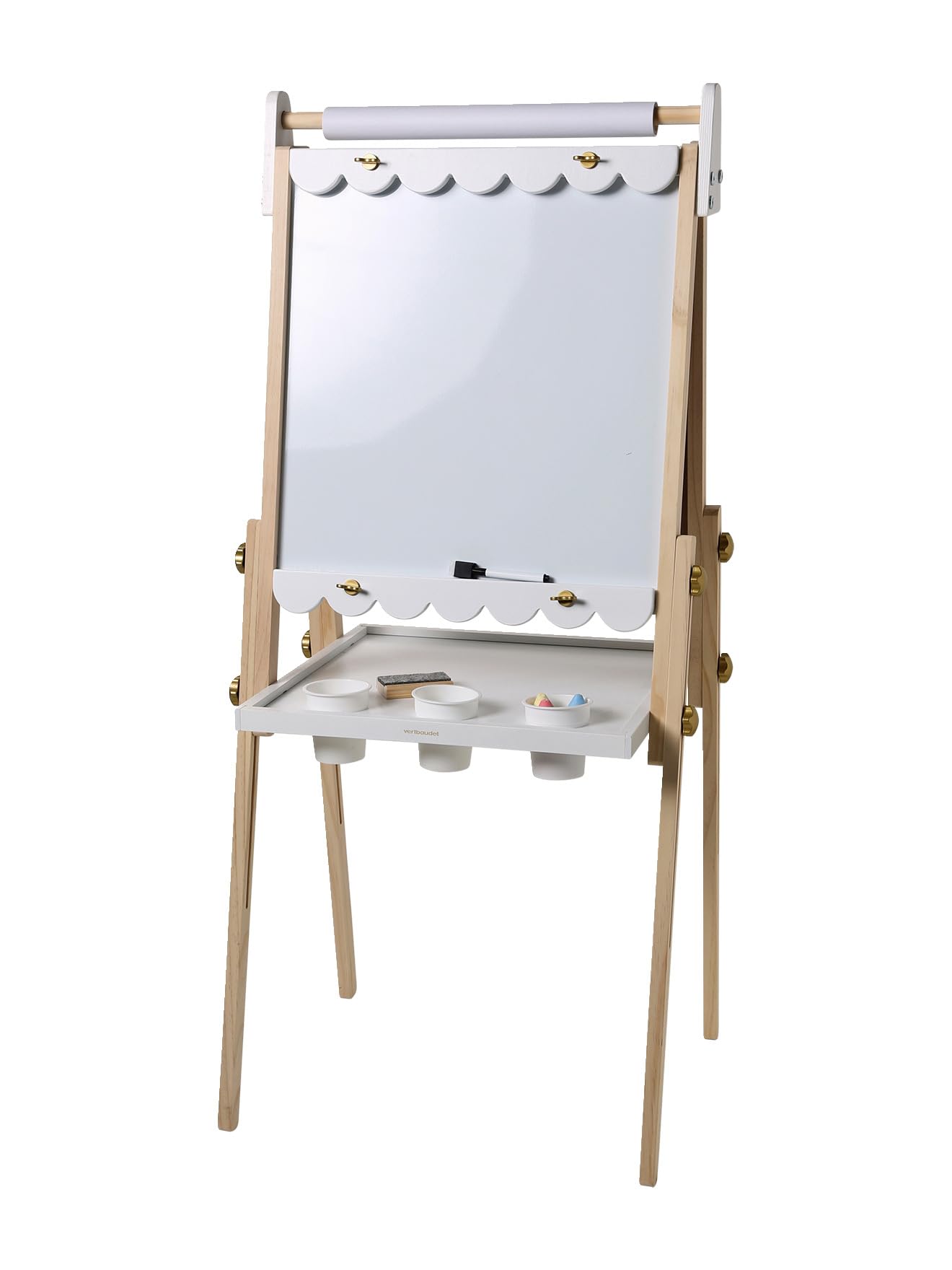 VERTBAUDET Faltbare und höhenverstellbare Tafel, 3-in-1, Weiß, TU