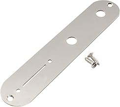 Musiclily Pro 32mm Stahl Tele Control Plate T-Style Kontrollplatte mit Engem Potentiometerloch für Tele Style E-Gitarre, Nickel