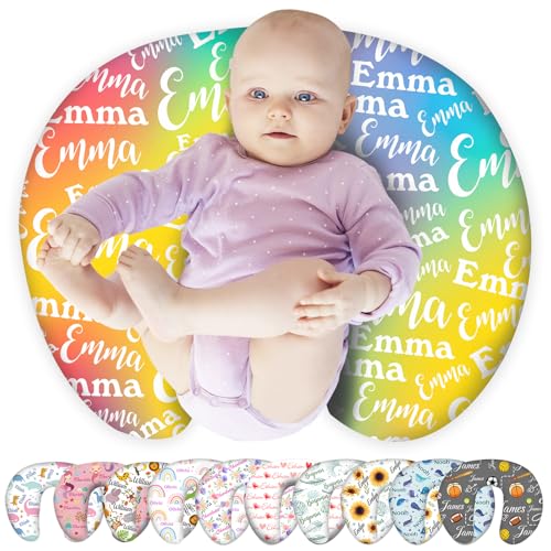 Custom Baby Nursing Pillow Cover Personalized Nursing Pillow for Breastfeeding Baby Boy Girl Newborn Essentials