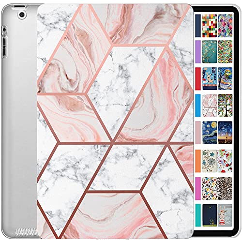 Image of DuraSafe Cases for iPad 9.7 inch Old Model 2 3 4 Gen Printed Case A1458 A1416 MC705HN /A MD328HN /A MD336HN /A A1395 MC769HN /A MC954HN /A MC960HN /A MC979HN /A A1459 MD514HN /A MD511HN /A - Marble Pink