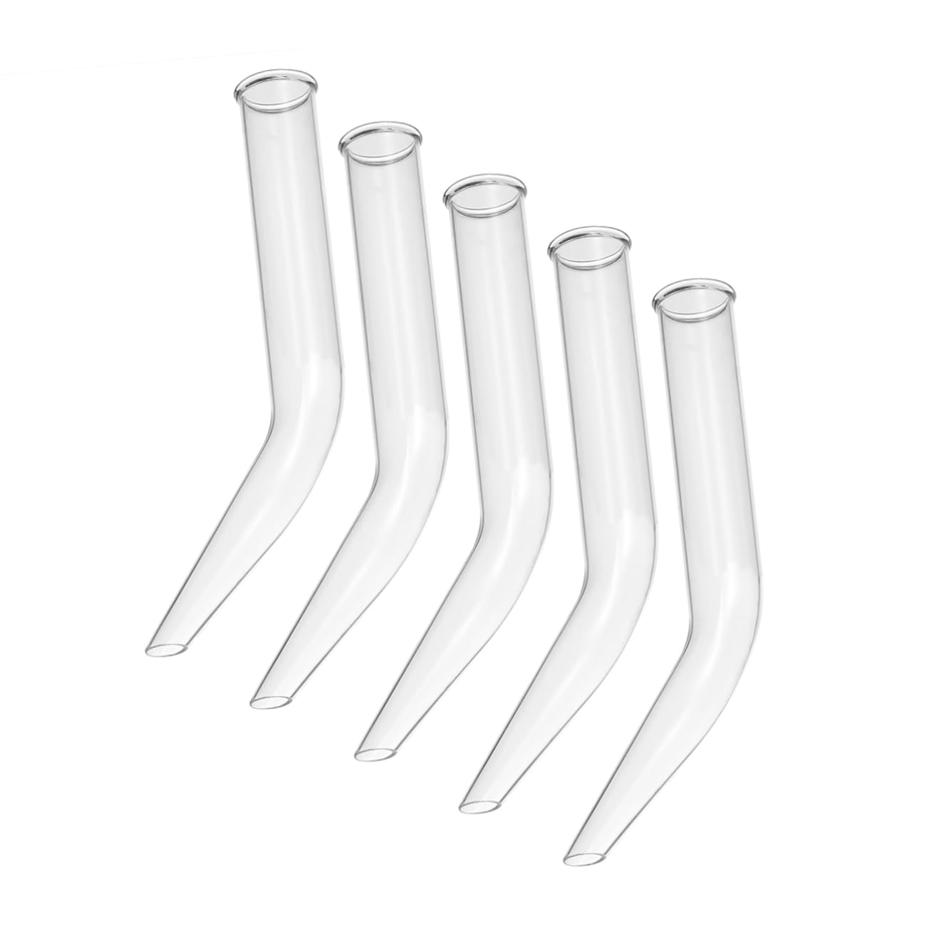 FELTECHELECTR 5pcs Distillation Tube Ox Horn Laboratory Glass Tube Teaching Equipment Safe Practical