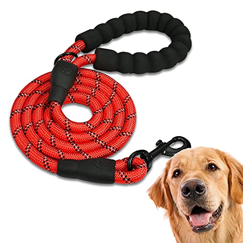 Edipets, Guinzaglio per Cani, Impugnatura Imbottita, Riflettente, Guinzaglio Addestramento per Cani, per Cuccioli, Piccoli, Medi e Grandi, 120 cm, 150 cm, 220 cm (2.2 m, Rosso)