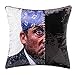cygnus The Office Prison Mike Flip Sequin Throw Pillow Cover,Magic Reversible Change Color Decorative Pillowcase 16x16 inches (Black Sequin)