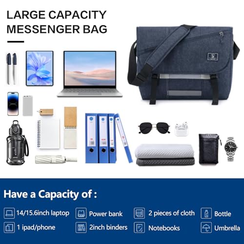 OIWAS Messenger Bag for Men, 15.6 Inch Laptop Crossbody Bags Women Casual Satchel Shoulder Bag College Travel Office Briefcase