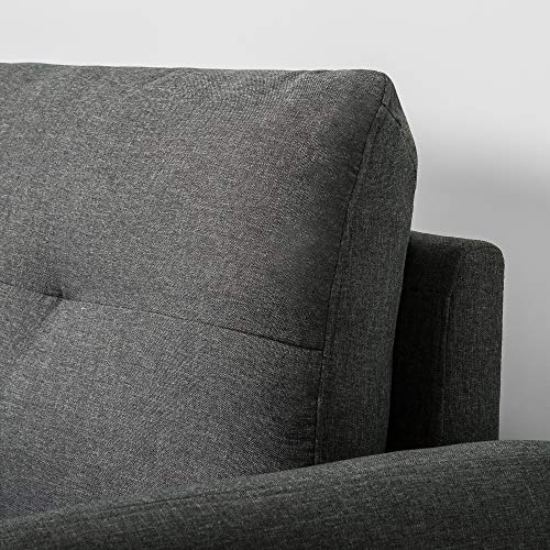 Image of Zinus Ricardo Loveseat Sofa, Tufted Cushions, Easy, Tool-Free Assembly, Dark Grey