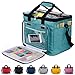 Hoshin Knitting Bag for Yarn Storage, High Capacity Yarn Totes Organizer with Inner Divider Portable for Carrying Project, Knitting Needles(up to 14"), Crochet Hooks, Skeins of Yarn (Green)