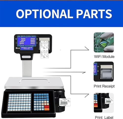 Báscula electrónica comercial con impresora y doble pantalla miniatura 4