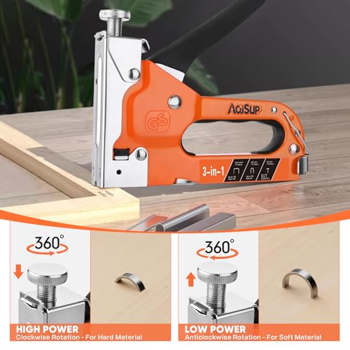 AojSup 3 in 1 Heavy Duty Staple Gun Set with 2100 Staples, Manual Nailer Power Adjustment, Upholstery Stapler for Fixing Material, Decoration, Carpentry and Furniture 5 AojSup 3 in 1 Heavy Duty Staple Gun Set with 2100 Staples, Manual Nailer Power Adjustment, Upholstery Stapler for Fixing Material, Decoration, Carpentry and Furniture - Image 5