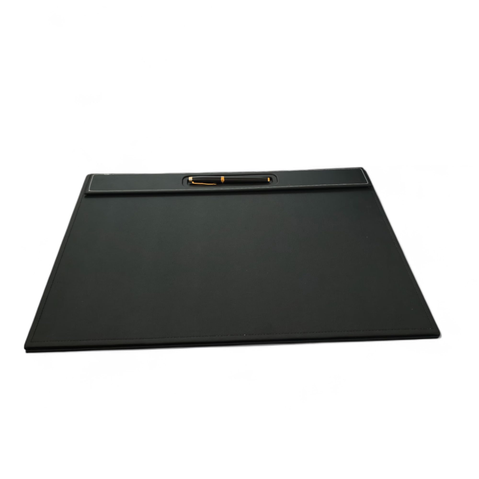 Oggettando Set Scrivania in eco pelle PU Nera, 5in1 Organizer con Supporto smartphone, Porta lettere, Porta bigliett, Portacarte adesive, Sottomano Ufficio, Casa (PU NERO)