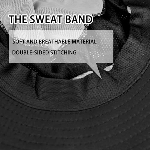 Image of Sun Hats for Men Women Fishing Hat UPF 50+ Breathable Wide Brim Bucket Hats Summer UV Protection Safari Hat with Neck Flap