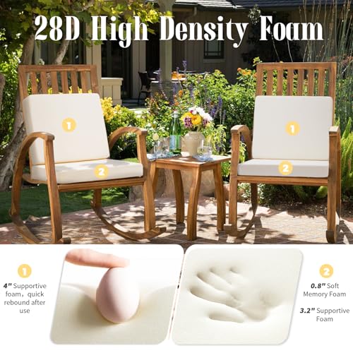 Image of Deep Seat Patio Cushions Set of 2, 24x24 Inch Waterproof & Fade Resistant Outdoor Chair Cushions, Thick Padded Replacement Sofa Cushions for Garden Yard Furniture