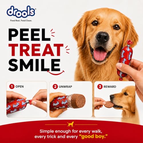 Image of Drools All Life Stages Dog Treats Sausage 10 Pieces Jar (550g) | Real Chicken Flavour | Supports Brain & Eye Development | Promotes Muscle Growth | Makes Tablet Administration Easier