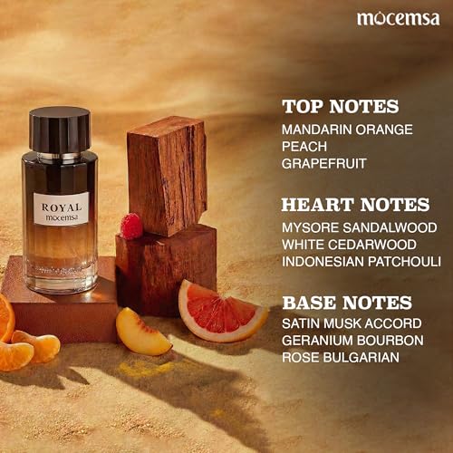 Image of Mocemsa Royal Eau De Parfum for Men | Fresh Citrus & Fruity Opening with Premium Woods | Luxury & Premium Long-Lasting Men's Fragrance | 100ml