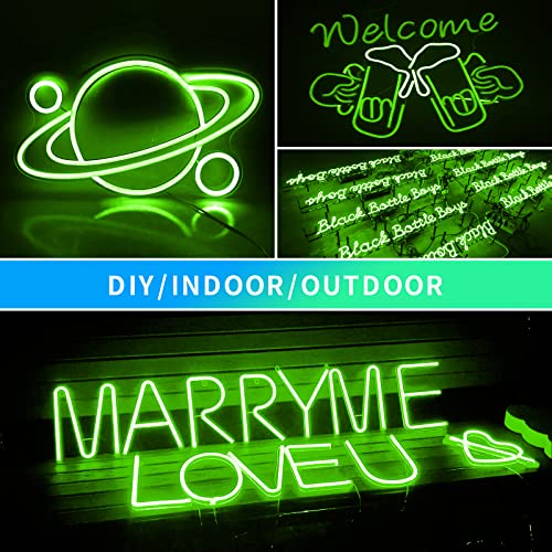 Image of 10M /2PCS /32.8FT /Neon Light Strip - Flexible LED Rope Light Waterproof Design for Indoor & Outdoor Use, Perfect for Parties, Holidays, and Home Decor [Power Adapter Not Included] Green
