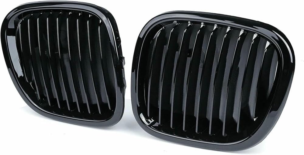 Auto-Frontgrill, glänzend schwarz, Frontniere, Doppellamelle, Autozubehör, Kühlergrill passt für BMW Z3 1996 1997 1998 1999 2000 2001 2002