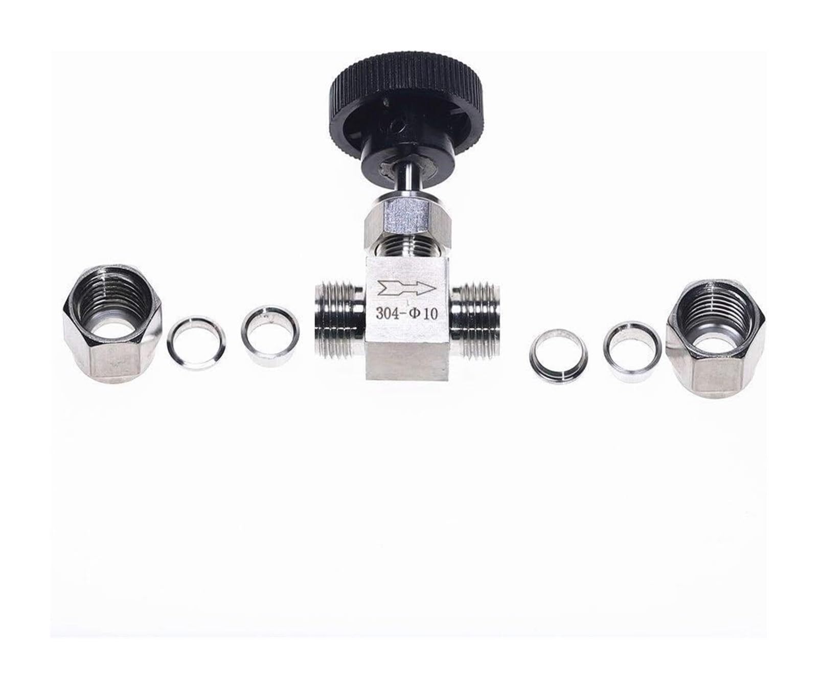 válvula de bola de tubería, Válvula de aguja ajustable, aislamiento acero inoxidable for corte línea agua, aceite, aire, gas y combustible(12mm)
