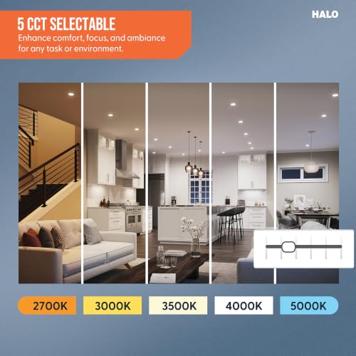 HALO HLBT 6 inch LED Recessed Light Slim Trim Retrofit 5CCT 765lm 6PK - image 6