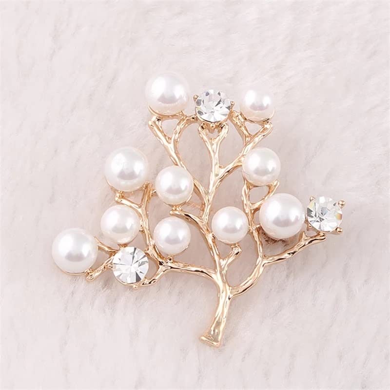 Broche d'arbre de Noël perlé bijou de poitrine festif accessoire robe de soirée