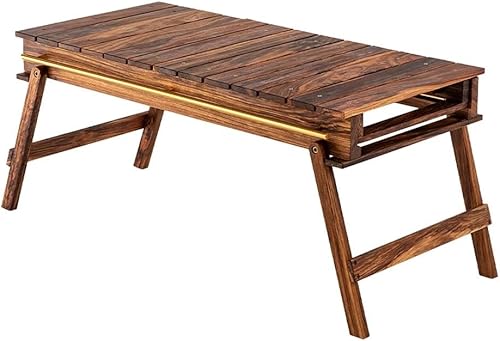 ZSEDP - Mesa de combinación deslizante de madera maciza para acampar al aire libre, mesa de barbacoa plegable portátil para picnic y viajes
