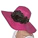Sakkas Daisy UPF 50+ 100% Paper Straw Flower Accent Wide Brim Floppy Hat