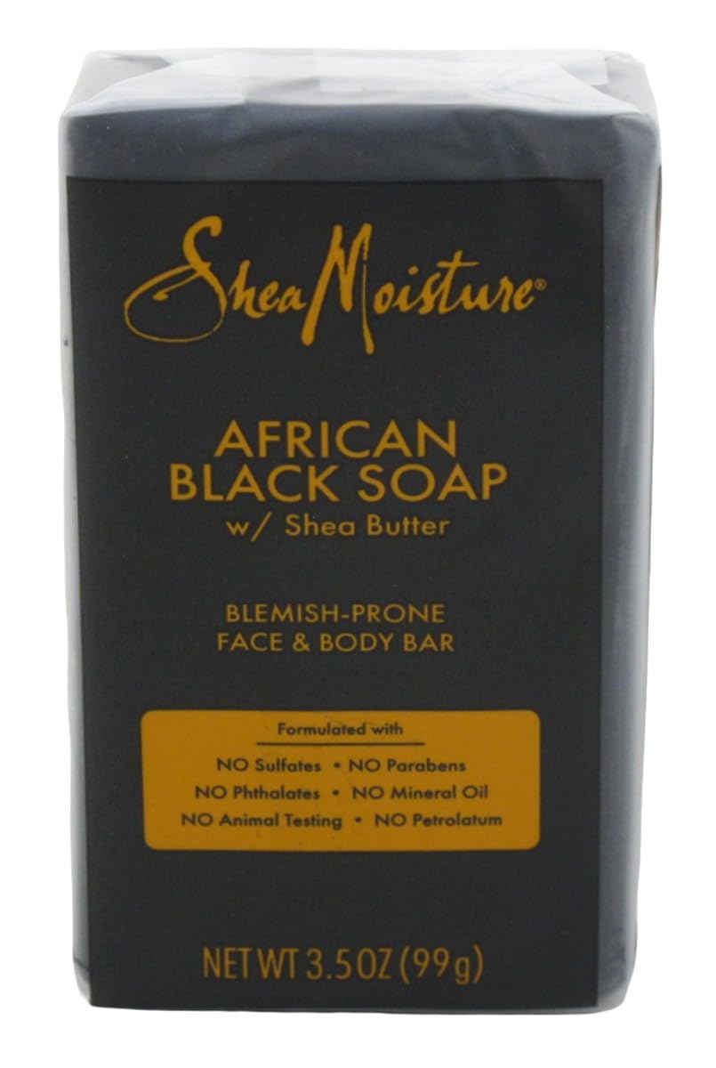 SHEA MOISTURE African Black Soap Face & Body Bar, 3.5 Oz