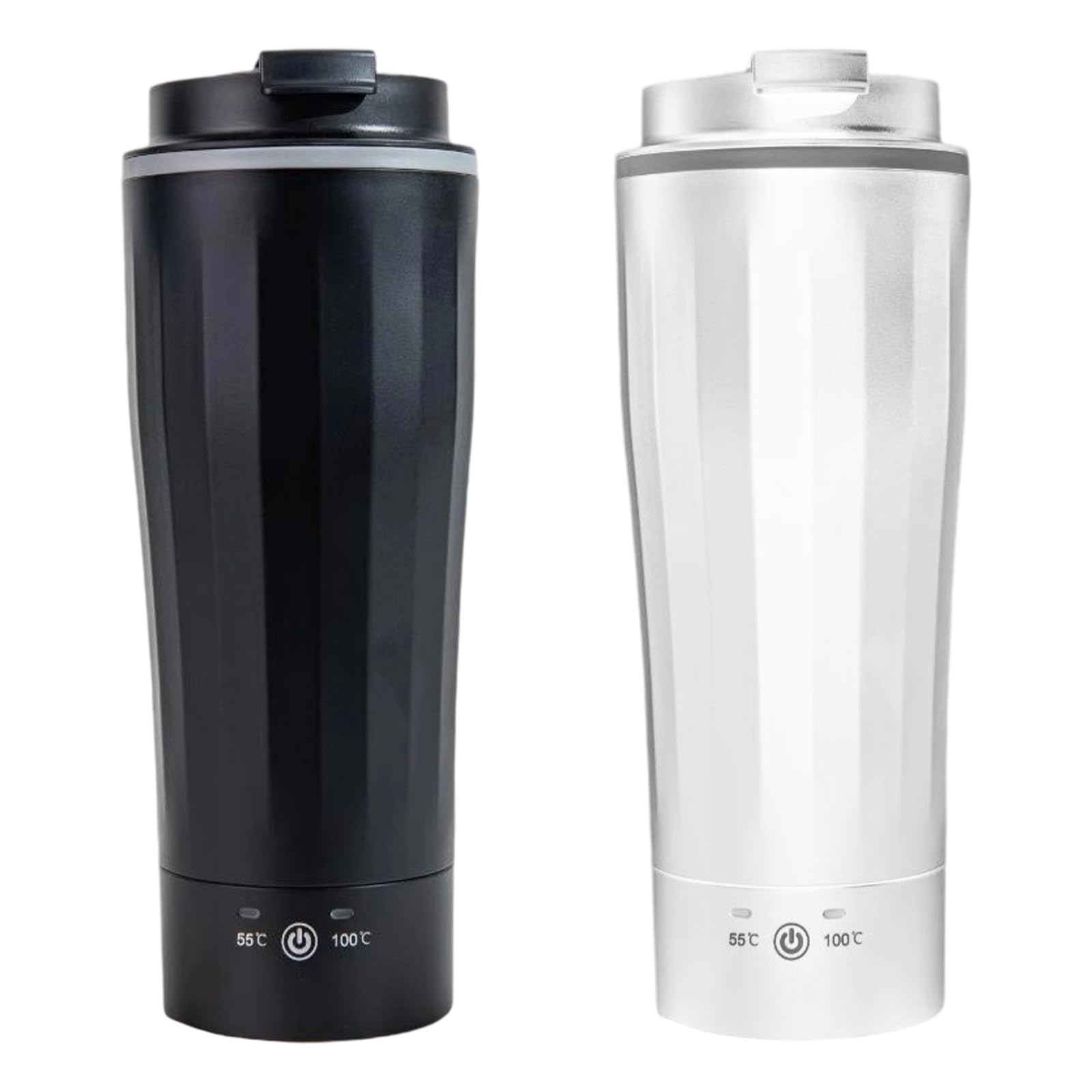 Taza de calentamiento del vehículo con apagado automático, taza de acero inoxidable portátil de 500 ml, taza de calefacción eléctrica para viajes por carretera con pantalla LED y viajes diarios
