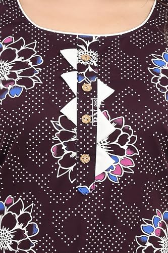 Image of Women's Cotton Free Size Nighty Maxi Dress - Sleeveless Long Floral Printed Night Gown | Soft Breathable Lounge Wear | Full Length Comfortable House Dress