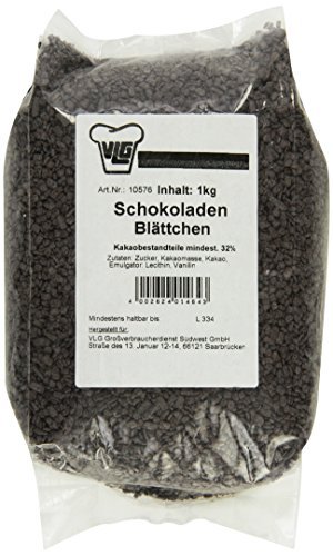 Huber-Kölle Hojas de chocolate de 1 kg, 1 paquete (1 x 1 kg)