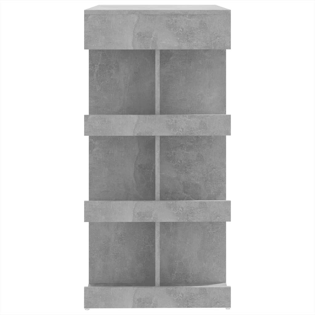 vidaXL Tavolo Bar con Ripiani Grigio Cemento 100x50x101,5cm Truciolato