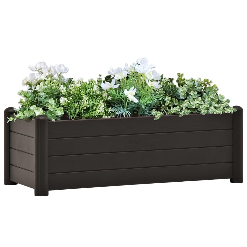 vidaXL Arriate Elevado de Jardín Pérgola Jardinera Macetero Flores Bandeja Plantas Terraza Porche Decoración Patio PP Gris Antracita 100x43x35 cm
