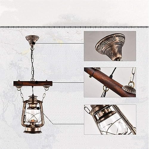 Lámpara colgante para sala de estar estilo americano retro con iluminación duradera de hierro 4