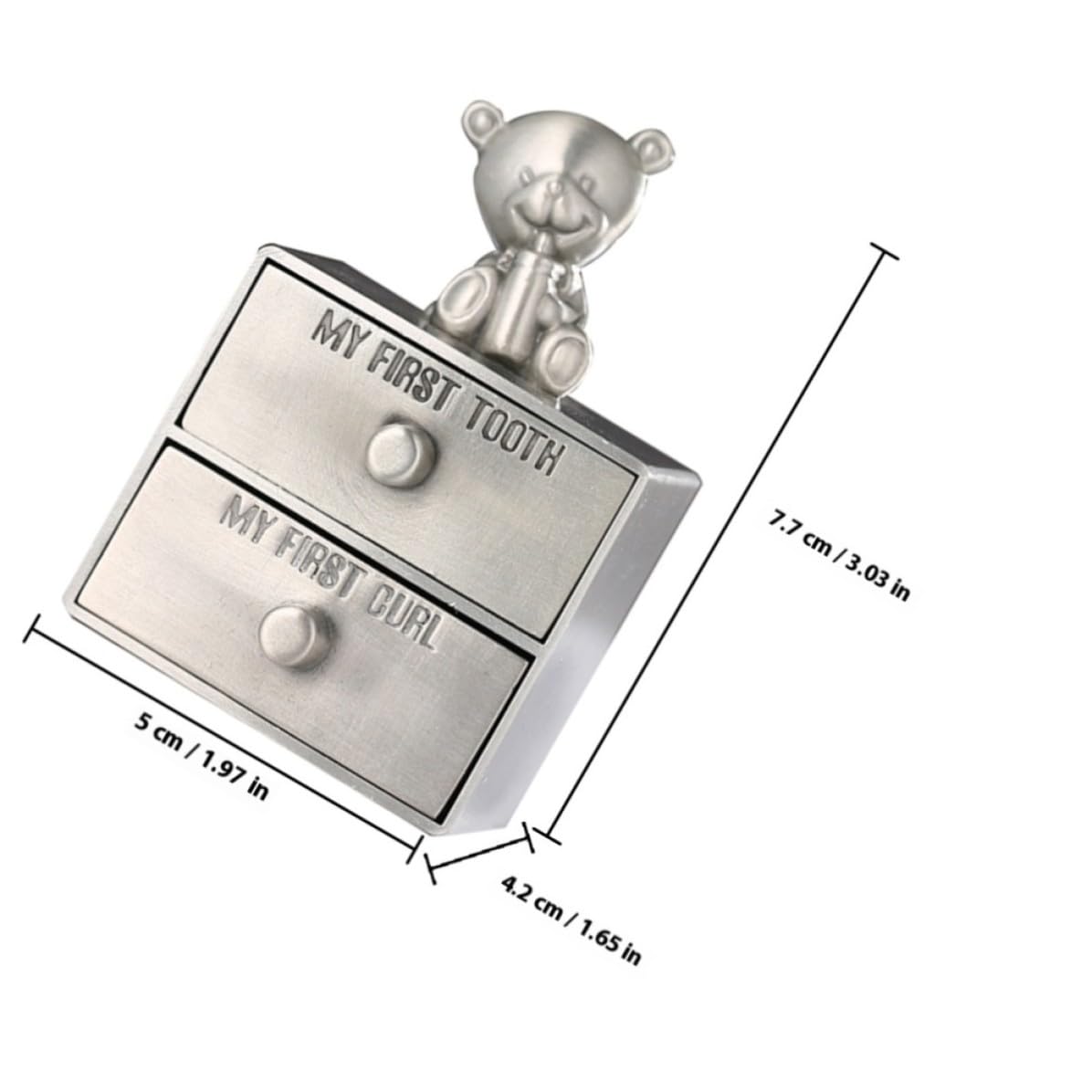 Happyyami Boîte à Dents en Métal 2pcs pour Bébé, Boîte à Bijoux Multifonction pour Bureau et Rangement de Boucles, Coffret Souvenir pour Enfants