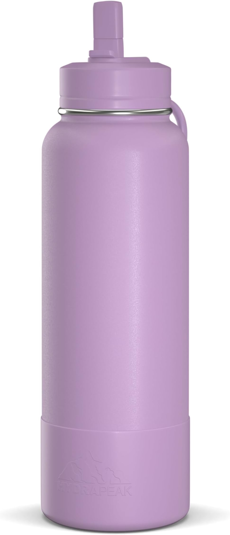 Hydrapeak 40oz Sport Insulated Water Bottle with Straw or Chug Lid, Leak & Spill Proof, Keeps Drinks Cold for 24 Hours, Hot for 12 Hours, Premium Stainless Steel Water Bottles (40oz, Mauve)