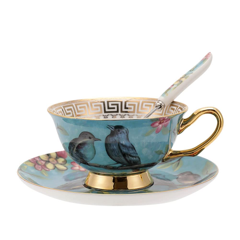 Sjdopulse Black Coffee Cup European Style Luxury Cup And Saucer Set Ceramic Exquisite Tea Cup Retro English Teacup Tea Set